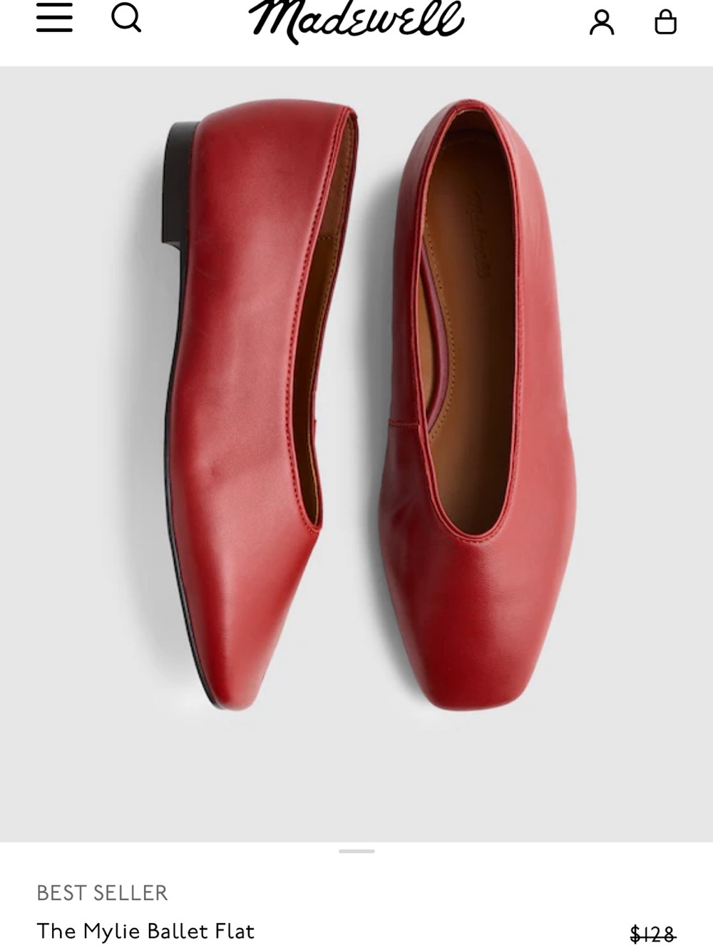 Madewell Wild Cranberry Mylie Ballet Flats